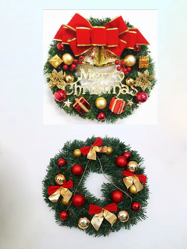 High Quality 4K Dealer Panel Hot Selling Christmas Decoration Artificial Green Christmas Wreath Decoration